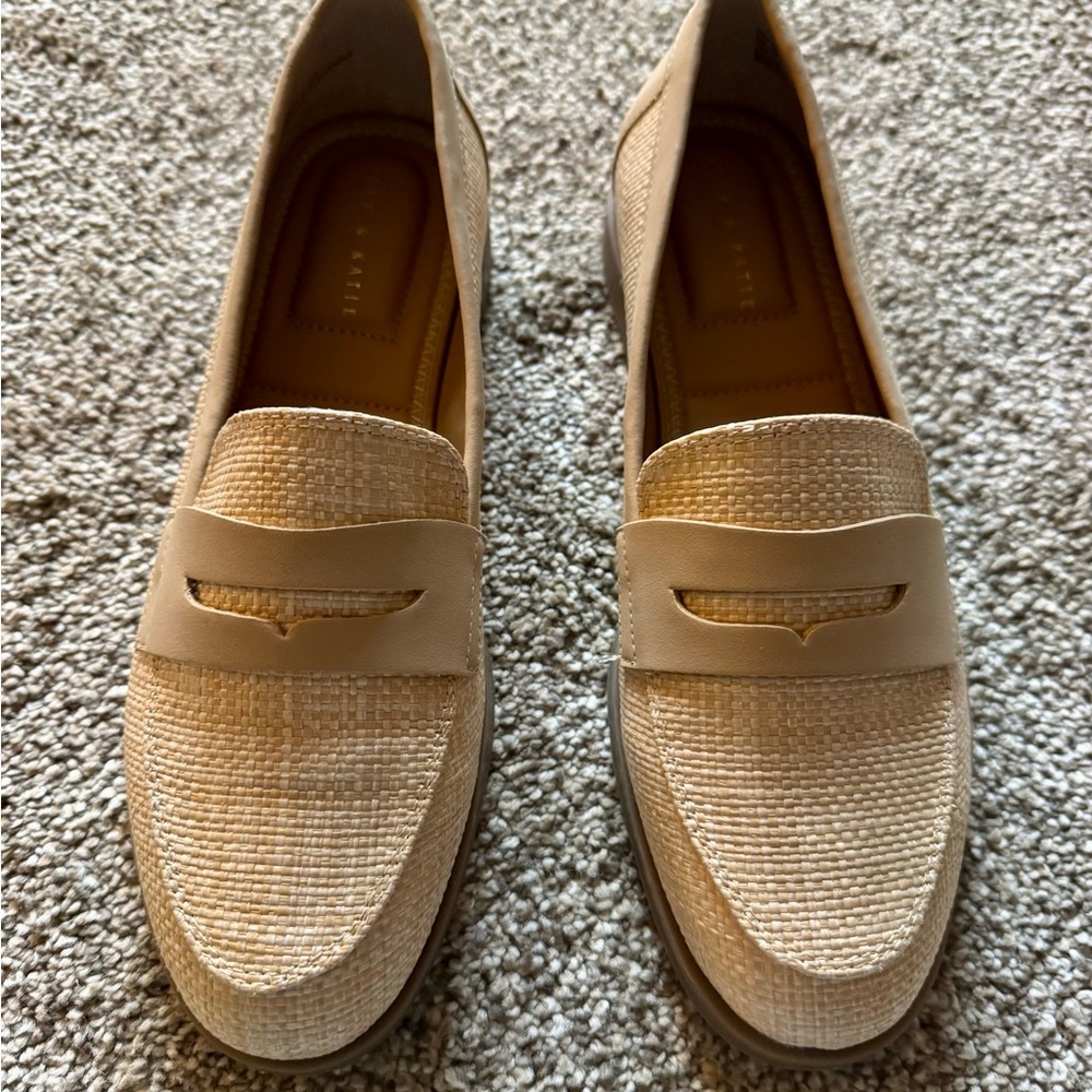 Kelly & Katie Tan Textured Loafers